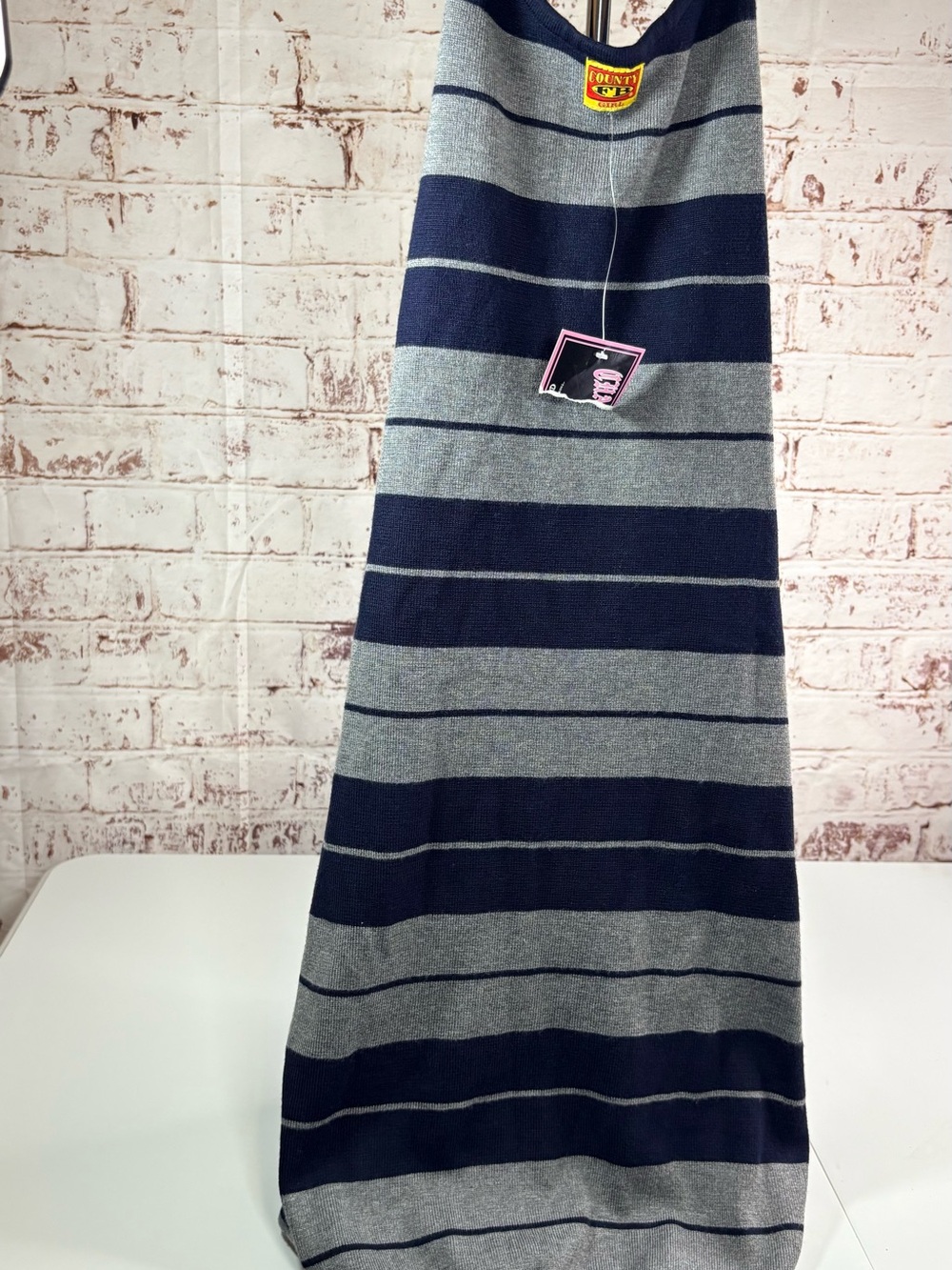 Women's Navy and Gray Striped Maxi Skirt - Picture 10 of 11
